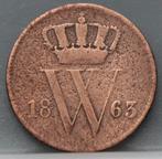 1 Cent 1863 - Willem 3, Koning Willem III, 1 cent, Losse munt, Verzenden