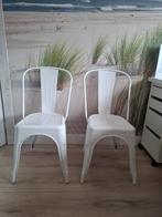 2 witte Tolix eetkamerstoelen keukenstoelen stalen, Huis en Inrichting, Stoelen, Ophalen, Zo goed als nieuw, Wit