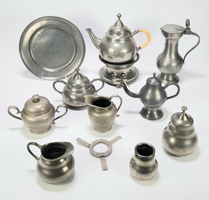 962. Convoluut tin, 20e eeuw, Antiek en Kunst, Antiek | Tin, Ophalen of Verzenden