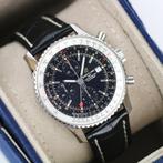 Breitling Navitimer World GMT 46 (Zeer goed/ 2023), Leer, Staal, Breitling, Polshorloge