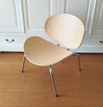 Moderne houten (beuken kleur) fauteuil, Ophalen, Bruin, Zo goed als nieuw, Metaal