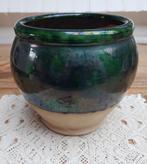 Terra cotta pot met groene glazuur, Antiek en Kunst, Ophalen of Verzenden