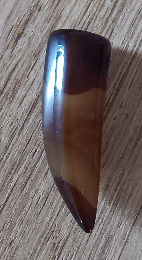 DB36 Ketting hanger bruine agaat ca. 35x12mm, Sieraden, Tassen en Uiterlijk, Kettinghangers, Nieuw, Steen of Mineraal, Bruin, Overige voorstellingen