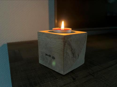 Houten waxinelicht houders, Huis en Inrichting, Woonaccessoires | Kandelaars en Kaarsen, Nieuw, Minder dan 25 cm, Hout, Ophalen of Verzenden