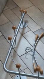 Metalen Wandkapstok met Houten Knopen, Huis en Inrichting, Woonaccessoires | Kapstokken, Gebruikt, Minder dan 100 cm, Metaal, Ophalen