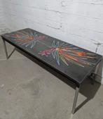 Vintage Salontafel met gekleurde Keramische Tegels, Ophalen, Minder dan 50 cm, Gebruikt, 100 tot 150 cm
