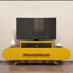 Tv-meubel Rose Geel/Walnoot 145cm, 100 tot 150 cm, Nieuw, Ophalen of Verzenden, Minder dan 100 cm