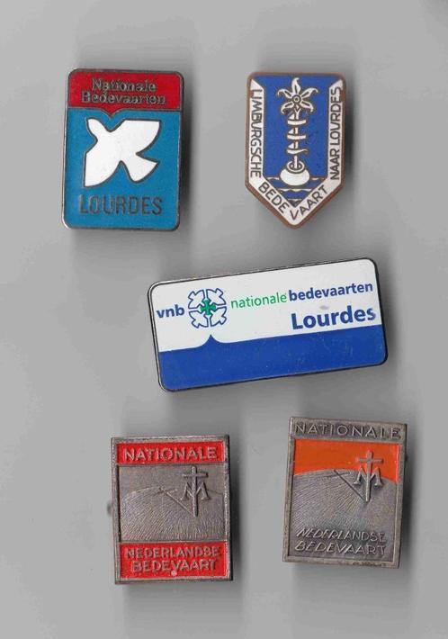 Lourdes Bedevaart Broches, Verzamelen, Speldjes, Pins en Buttons, Gebruikt, Speldje of Pin, Overige onderwerpen, Ophalen of Verzenden