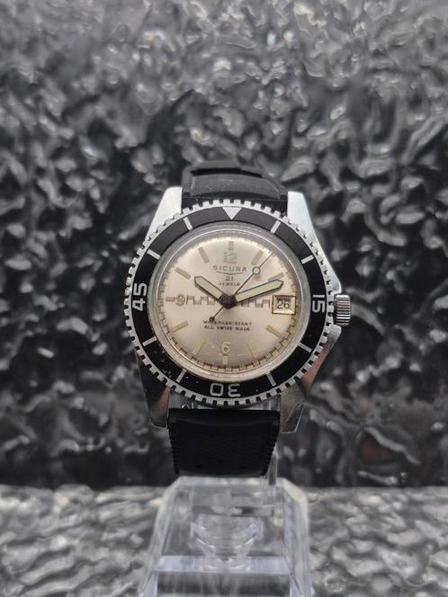 Sicura By Breitling Vintage Duiker - Handwinder Zeldzaam!, Sieraden, Tassen en Uiterlijk, Horloges | Heren, Gebruikt, Polshorloge
