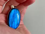 Prachtige labradoriet hanger met 925 silver - kettinghanger, Ophalen, Zo goed als nieuw, Blauw, Zilver