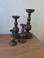 Antieke Koperen Kandelaren Set 4 stuks, Ophalen of Verzenden, Koper