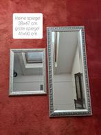 Spiegel 2 stuks zilverkleurige lijst, Ophalen, Minder dan 50 cm, Zo goed als nieuw, Minder dan 100 cm