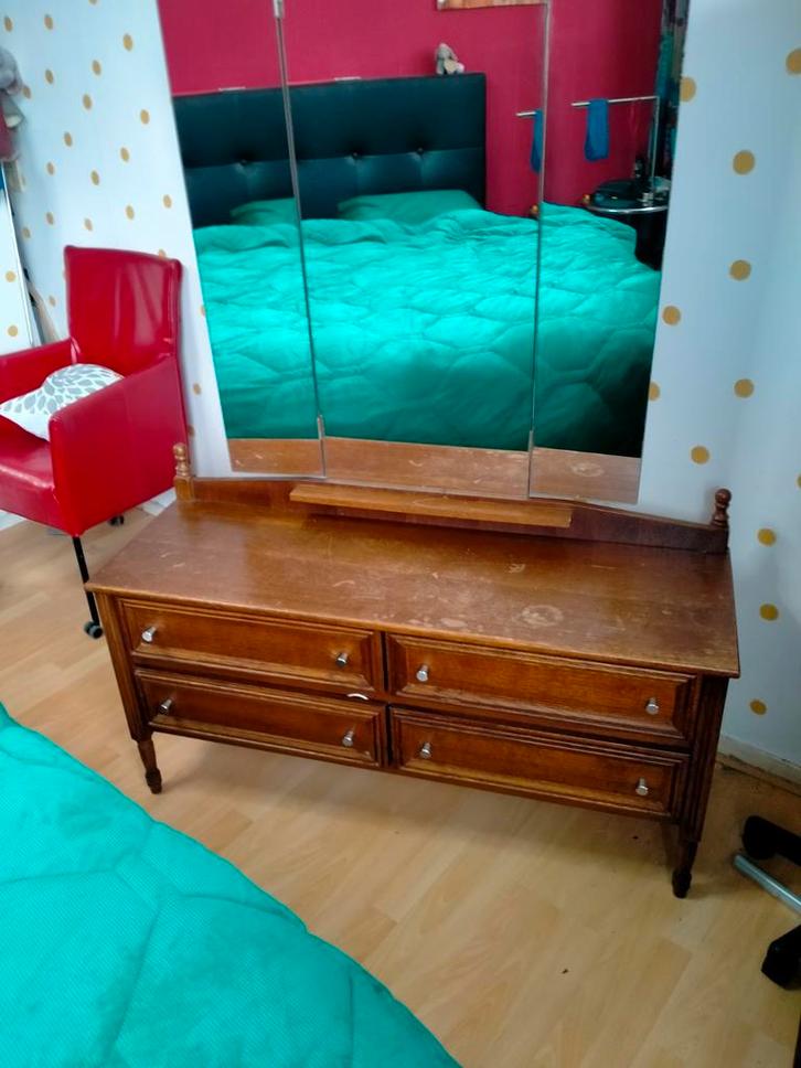 Vintage kaptafel, Huis en Inrichting, Tafels | Kaptafels, Gebruikt, 100 tot 150 cm, Ophalen