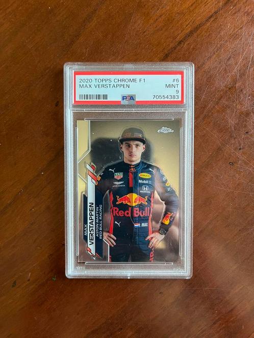 2020 Topps Chrome F1 Max verstappen Base Rookie PSA 9, Hobby en Vrije tijd, Stickers en Plaatjes, Zo goed als nieuw, Plaatje, Ophalen of Verzenden