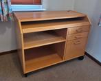 Houten Bureau met Opbergruimte, Huis en Inrichting, Kasten | Computermeubels, Ophalen, Gebruikt, Modern, 70 tot 120 cm