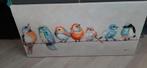 Te koop schilderij op canvas. Vogeltjes, Ophalen, Zo goed als nieuw, 75 cm of meer