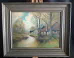 Lambertus de Jong (1919-2005) - Huisjes aan de vaart - 1950, Ophalen
