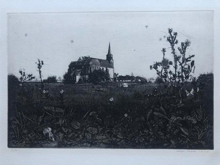 Simon Koene - ets - 1975, Antiek en Kunst, Kunst | Etsen en Gravures, Ophalen of Verzenden