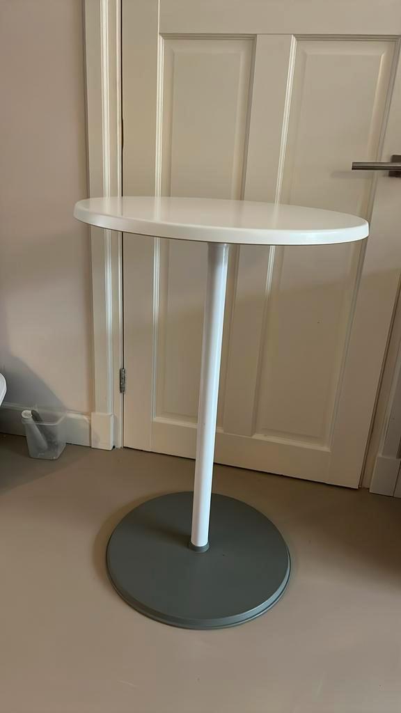 2 witte statafels, H=91cm, Huis en Inrichting, Tafels | Statafels, Zo goed als nieuw, Ophalen