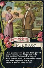 Valburg Groeten uit met gedichtje bloemen op de hoed 1925, Gelopen, Gelderland, 1920 tot 1940, Verzenden