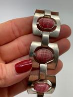 Z869 Prachtige zilveren modernist armband, Ophalen of Verzenden, Zilver, Armband, Met edelsteen