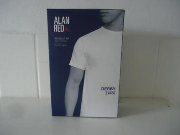 Alan Red 2-pack T-shirts model Derby wit M ronde hals, nieuw beschikbaar voor biedingen