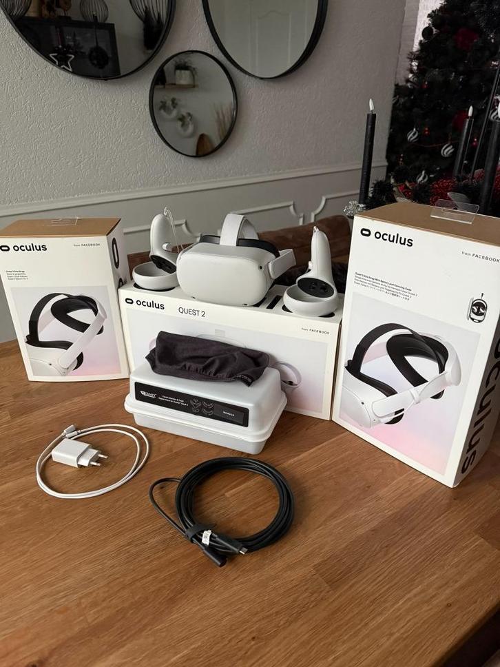 Oculus Quest 2 set inclusief VR Cover accessories, Spelcomputers en Games, Virtual Reality, Zo goed als nieuw, Overige platformen