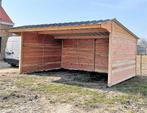 Schuilstal 4x6m in 48mm dikke massieve planken 'op voorraad', Weidegang, 2 of 3 paarden of pony's