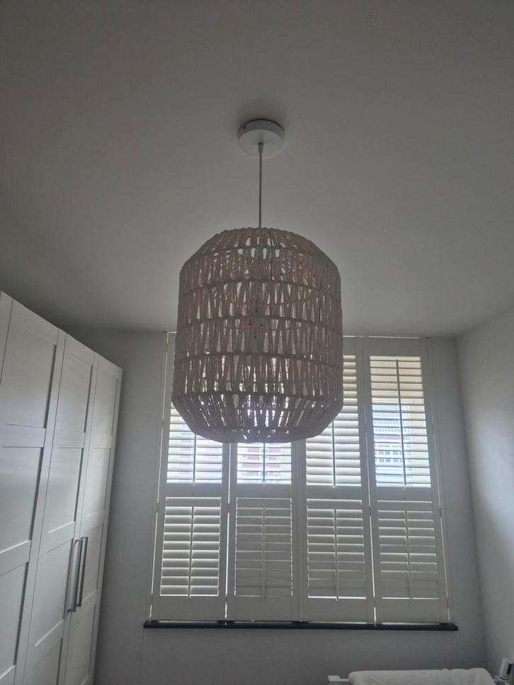 Witte Retro Hanglamp met Philips Hue E27 1600 lumen, Huis en Inrichting, Lampen | Hanglampen, Minder dan 50 cm, Ophalen of Verzenden