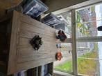 buiten tafel met 4 rotan stoelen, Ophalen, Zo goed als nieuw, Rechthoekig, Hout