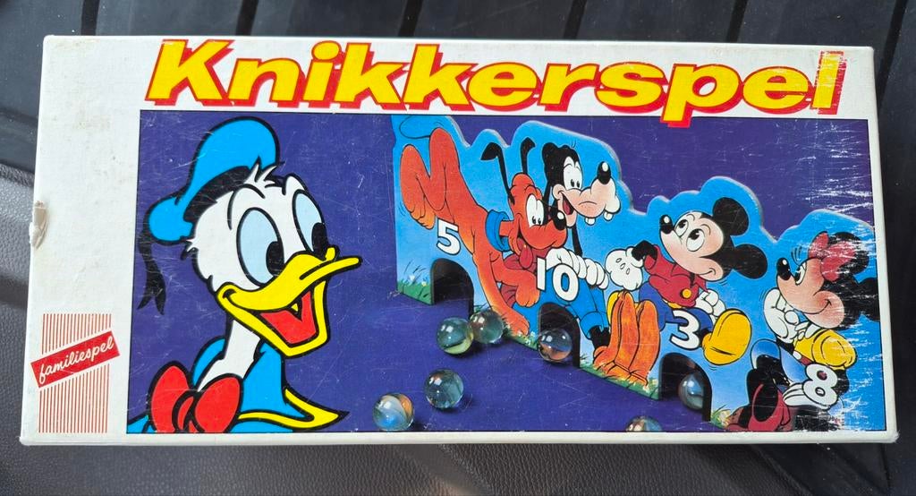 Vintage Disney Knikkerspel Familiespel, Ophalen of Verzenden, Donald Duck, Gebruikt, Beeldje of Figuurtje