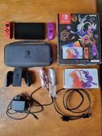 Nintendo Switch OLED Pókemon Scarlet & Violet Edition + Case, Spelcomputers en Games, Spelcomputers | Nintendo Switch, Ophalen of Verzenden