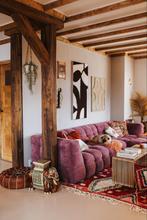 Paarse bubbel bank - 1 jaar oud, Hoekbank, Ophalen of Verzenden, Vierpersoons of meer, 300 cm of meer