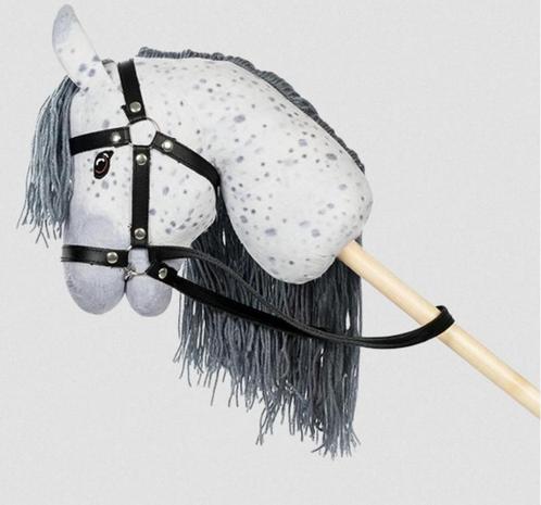 Stokpaard Star met open mond | Grijs gevlekt | met staart, Kinderen en Baby's, Speelgoed | Knuffels en Pluche, Nieuw, Ophalen of Verzenden