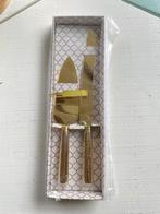 Gouden Taartschep en Mes Set, Ophalen of Verzenden, Nieuw, Overige materialen, Bestekset