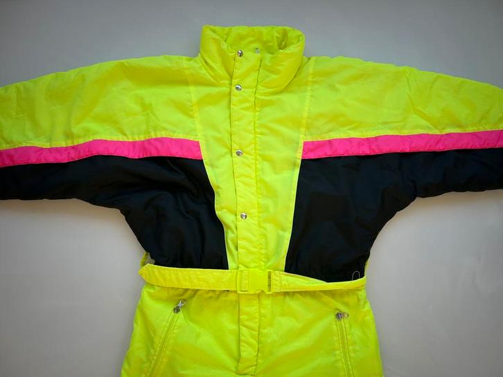 Neon geel Vintage Fout Skipak mt. 50 M, Kleding | Heren, Wintersportkleding, Gedragen, Pak, Maat 48/50 (M), Ophalen of Verzenden