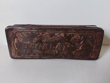 Vintage antiek blik Tjoklat Chocolade beschikbaar voor biedingen