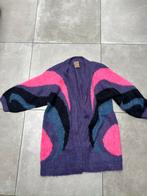 VINTAGE 100% MOHAIR WOL GEBREIDE WOLLEN LANGE VEST MAAT L, Vintage, Ophalen of Verzenden, Zo goed als nieuw, Maat 42/44 (L)