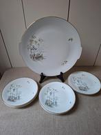Vintage taartplateau + 6 gebaksbordjes H&G Bavaria Heinrich., Ophalen of Verzenden