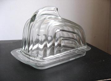 Mooie heldere persglas kaasstolp, art deco jaren 40 beschikbaar voor biedingen