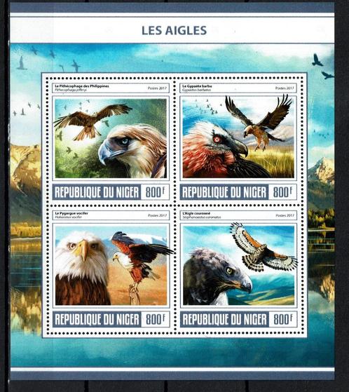 niger 2017 pf blok roofvogels birds of prey vogels 2, Postzegels en Munten, Postzegels | Thematische zegels, Postfris, Dier of Natuur
