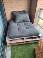 Palletbank met kussens, Tuin en Terras, Ophalen, Gebruikt, Hout