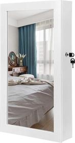 Hangende sieradenkast wandspiegel met deur 67x37x10,5 cm wit, Ophalen, Minder dan 50 cm, Zo goed als nieuw, Minder dan 100 cm