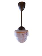 Melkglazen vintage hanglamp, Gebruikt, Vintage, Ophalen of Verzenden, Glas