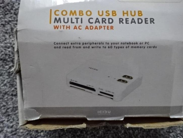 ICIDU Combo USB Hub & Card Reader, Computers en Software, USB Sticks, Zo goed als nieuw, Ophalen of Verzenden