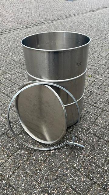 RVS 316 - 100 liter deksel vat beschikbaar voor biedingen