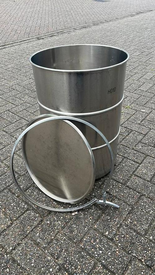 RVS 316 - 100 liter deksel vat, Hobby en Vrije tijd, Overige Hobby en Vrije tijd, Gebruikt, Ophalen