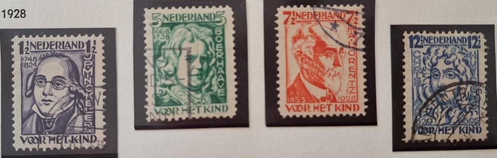 Nederland 1928 nvph 220/223 gest. (Davo), Ophalen of Verzenden, T/m 1940, Gestempeld