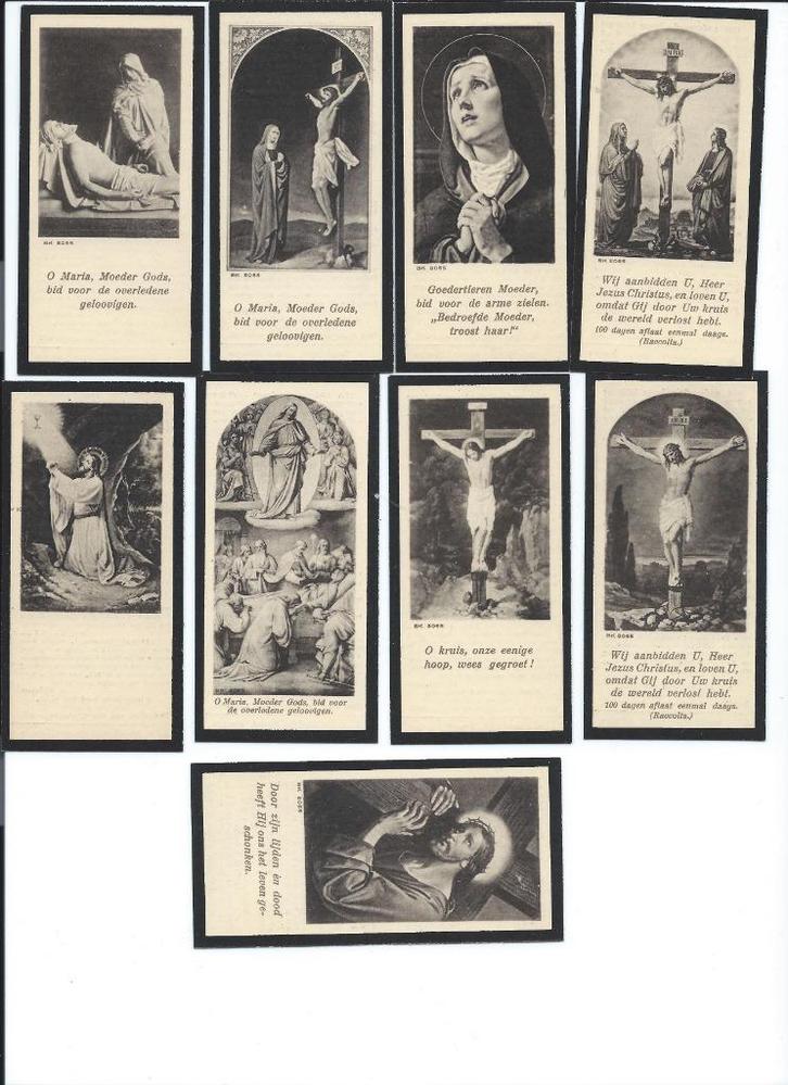 mp2507:  8 oude bidprentjes < 1900, Verzamelen, Bidprentjes en Rouwkaarten, Bidprentje, Ophalen of Verzenden