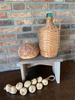 Brocante eikenhouten vensterbankje, Ophalen of Verzenden, Gebruikt, Hout